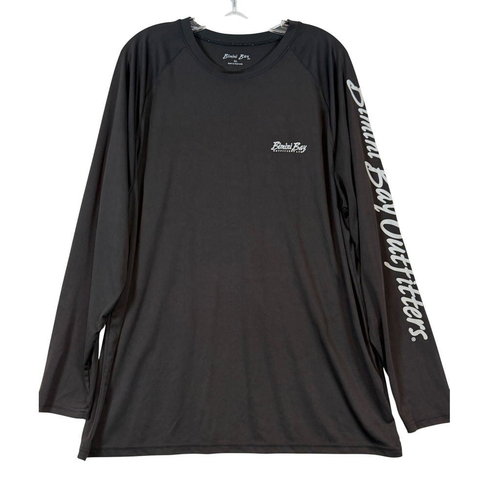 Bimini Bay Outfitters Mens XL Black Fishing Shirt L/S Marlin Sportfishing Sun